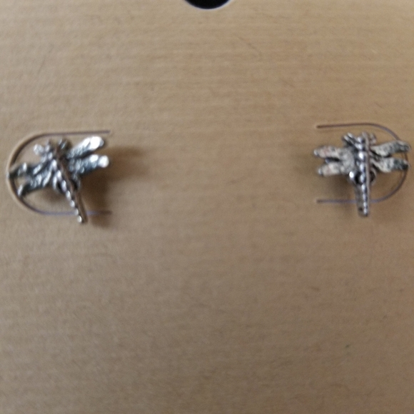 Dainty Dragonfly Earrings - Picture 3 of 4